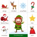 Printable flash card for Christmas set and Christmas Elf Royalty Free Stock Photo