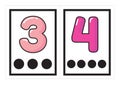 Printable flash card collection for numbers with the corresponding number of dots arranged in groups for preschool / kindergarten