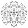 Sketchy Flower Mandala With White Lines And Black Stripes