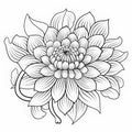 Delicately Detailed Black And White Flower Coloring Page