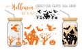 Printable Full wrap for libby class can. Halloween pattern with the haunted house