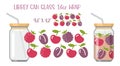 Printable Full wrap for libby class can. A pattern of berries. Raspberries, blackberries, cherries and plums