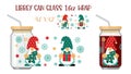 Printable Full wrap for libby class can. A pattern with Christmas gnomes