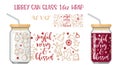 Printable Full wrap for libby class can. A pattern with Christmas symbols