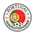 Printable grunge Portugal football label