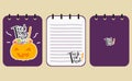 Printable Halloween Purple Notebook Vector Design