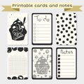 Printable journaling cards. Notes designs.