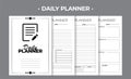 Printable KDP Daily Planner Blank Book Vector Design Template