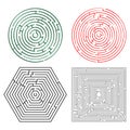 Printable mazes collection Royalty Free Stock Photo