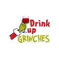 Grinch cheers hand Christmas T-shirt Clipart