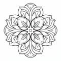 Printable Oriental Mandala Flower For Coloring