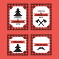 Printable set of vintage Lumberjack invitation and welcome cards