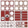 Printable set of vintage Lumberjack party elements. Templates, labels, icons and wraps.