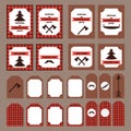 Printable set of vintage Lumberjack party elements. Templates, labels, icons and wraps.