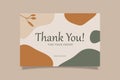 Printable Thank You Card Green Orange Aesthetic Design Template