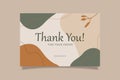 Printable Thank You Card Green Orange Aesthetic Design Template