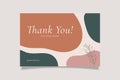 Printable Thank You Card Green Pink Aesthetic Design Template