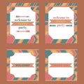 Printable tribal set of vintage boho party elements.