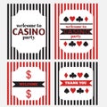 Printable tribal set of vintage casino party elements.