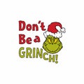 Grinch face Merry Christmas T-shirt Clipart