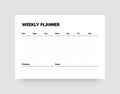 Printable weekly planner template for business organizer.