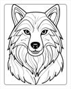 Wolf Head Coloring Page for Kids Royalty Free Stock Photo