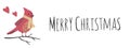 PrintChristmas vector background. Xmas sale, holiday web banner whith lettering: Merry Christmas. Design christmas with red bird