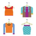 PrintColorful Woman Clothes On Hanger