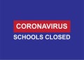 PrintCoronavirus schools closed simple vector in red white and blue