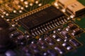 Circuit Board with chips and radio components Royalty Free Stock Photo