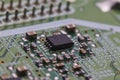 Circuit Board with chips and radio components Royalty Free Stock Photo