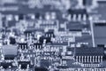 Printed circuit board close up for background Toned image Royalty Free Stock Photo