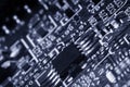 Printed circuit board close up for background Toned image Royalty Free Stock Photo