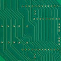 Printed circuit board, electronic components plate macro closeup, background texture copy space Royalty Free Stock Photo