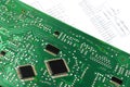 Printed circuit board and electronic scheme Royalty Free Stock Photo
