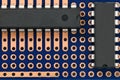 Printed circuit board and microchip closeup - electronic component for digital equipment, concept for development of electric