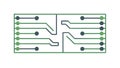 Printed Circuit Board Outline for Electronics Tech, vector design Generative AI Royalty Free Stock Photo