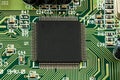 Printed Circuit Board (PCB) with, ICs, Capacitors, and Resistors Royalty Free Stock Photo