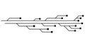 Printed circuit board PCB tracks isolated on white background. Technical clipart with lines and dots at the ends. Dividers for Royalty Free Stock Photo