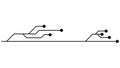 Printed circuit board PCB tracks isolated on white background. Technical clipart with lines and dots at the ends. Dividers for Royalty Free Stock Photo