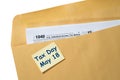 Tax Day reminder for May 18 due to Coronavirus delay on envelope