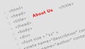 Printed html code for About us page