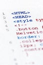 Printed internet html code Royalty Free Stock Photo