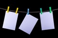 Printed photos to dry on a rope Royalty Free Stock Photo