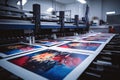 Printed products of the printing house. The finishing line Royalty Free Stock Photo