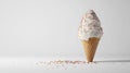 Printed on a white background, this cartoon ice cream cone is adorned with vibrant sprinkles. Royalty Free Stock Photo