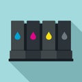 Printer cartridge icon, flat style