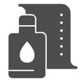 Printer cartridge solid icon. Printer paint can vector illustration isolated on white. Ink paint bottle glyph style