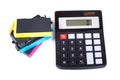 Printer cartridges and simple calculator