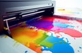 Printer color splashes element. Generate Ai Royalty Free Stock Photo